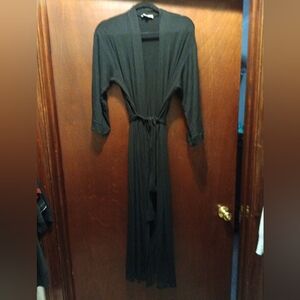 Sky Brand Full Length Robe Belted Pockets Size Medium Black